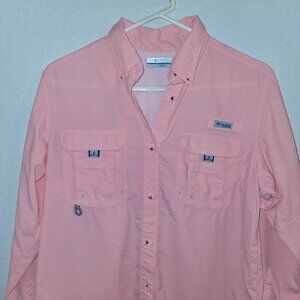 Columbia PFG Pink Golf Shirt Size M